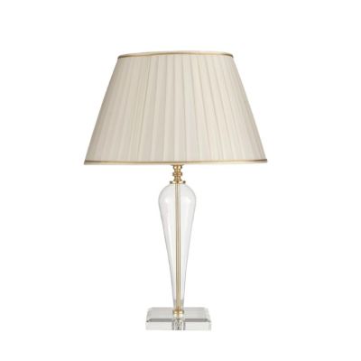 RAVEL LAMPADA DA TAVOLO PICCOLA IN VETRO E PARALUME IN TESSUTO 4 COLORI ONDALUCE CICIRIELLO - Cristalensi Shop Online
