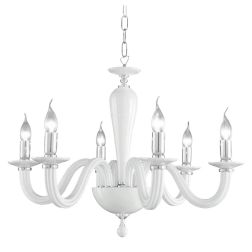 RAVEL LAMPADARIO CLASSICO 6 LUCI IN VETRO 4 COLORI DI ONDALUCE ONDALUCE CICIRIELLO - Cristalensi Shop Online 2