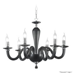 RAVEL LAMPADARIO CLASSICO 6 LUCI IN VETRO 4 COLORI DI ONDALUCE ONDALUCE CICIRIELLO - Cristalensi Shop Online