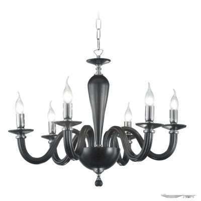 RAVEL LAMPADARIO CLASSICO 6 LUCI IN VETRO 4 COLORI DI ONDALUCE ONDALUCE CICIRIELLO - Cristalensi Shop Online