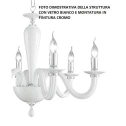 RAVEL LAMPADARIO A SOSPENSIONE CLASSICO IN VETRO E CRISTALLO A 12 LUCI IN 4 COLORI ONDALUCE ONDALUCE CICIRIELLO - Cristalensi Sh 2