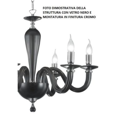 RAVEL LAMPADARIO A SOSPENSIONE CLASSICO IN VETRO E CRISTALLO A 12 LUCI IN 4 COLORI ONDALUCE ONDALUCE CICIRIELLO - Cristalensi Sh