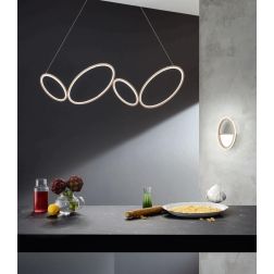 RICE APPLIQUE OVALE MODERNA LED 10W LUCE 3000K METALLO BIANCO O ORO ALTEZZA CM 27 ONDALUCE CICIRIELLO - Cristalensi Shop Online 2