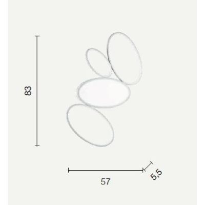 RICE PLAFONIERA GRANDE MODERNA 4 ANELLI LED 35W LUCE 3000K DIMMERABILE METALLO BIANCO O ORO ONDALUCE CICIRIELLO - Cristalensi Sh