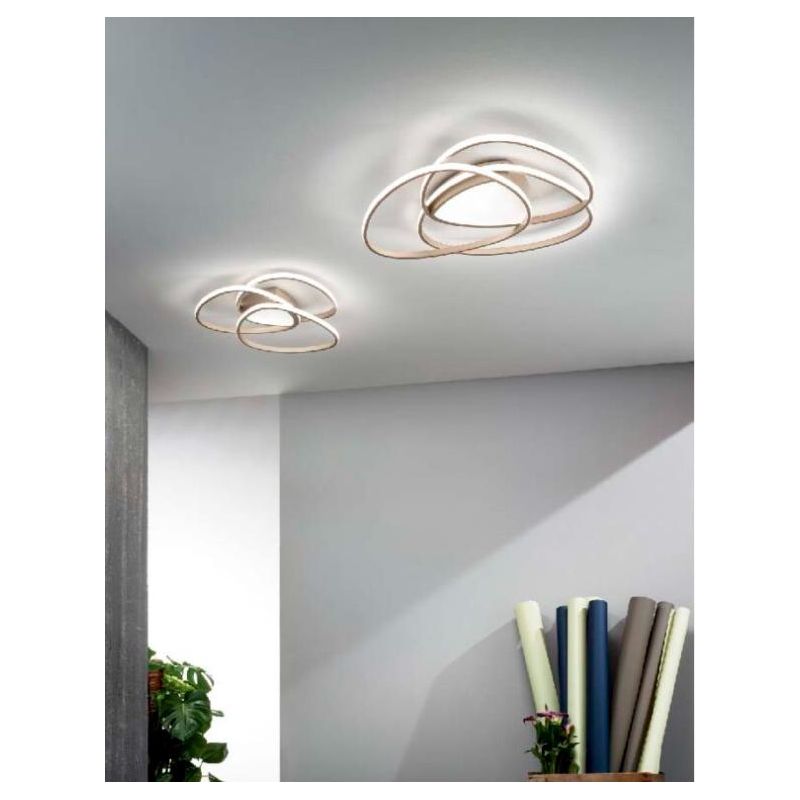 ROSE PLAFONIERA GRANDE D75 CM IN METALLO ORO O SILVER LED 80W DIMMERABILE MODERNA ONDALUCE CICIRIELLO - Cristalensi Shop Online