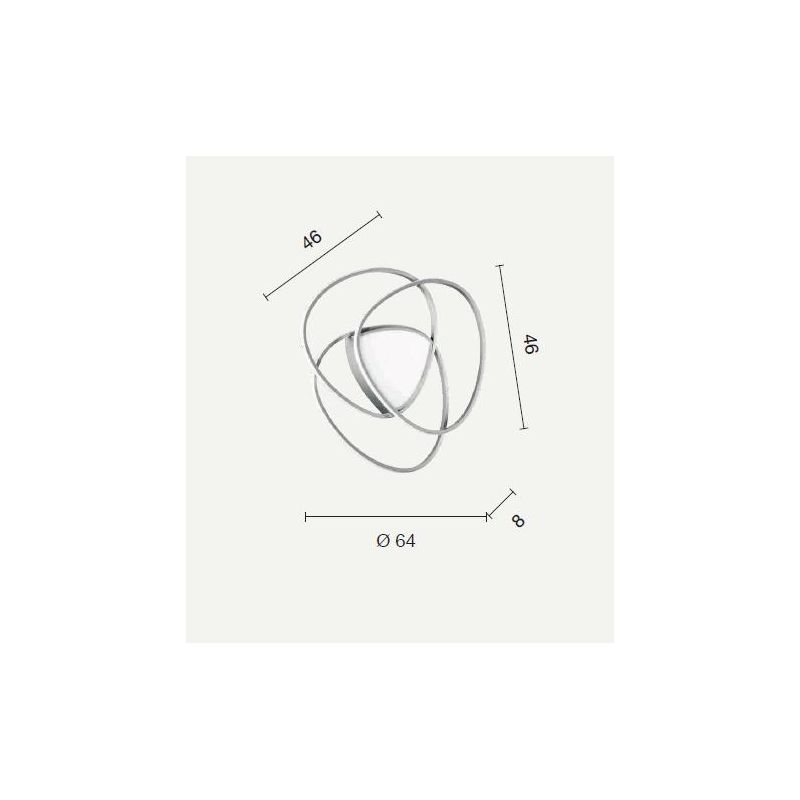 ROSE PLAFONIERA MEDIA D65 CM IN METALLO SILVER O ORO LED 75W DIMMERABILE MODERNA ONDALUCE CICIRIELLO - Cristalensi Shop Online