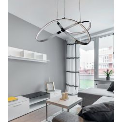 NEBULA GRANDE METALLO CROMATO LED 30W LUCE CALDA LAMPADARIO ULTRAMODERNO Illuminando - Cristalensi Shop Online 2