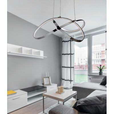 NEBULA GRANDE METALLO CROMATO LED 30W LUCE CALDA LAMPADARIO ULTRAMODERNO Illuminando - Cristalensi Shop Online