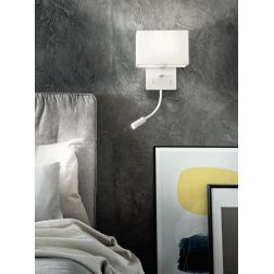 SHADOW APPLIQUE BIANCA O NERA CON PARALUME IN TESSUTO E BRACCIO FLESSIBILE CON LUCE DA LETTURA ONDALUCE CICIRIELLO - Cristalensi 2