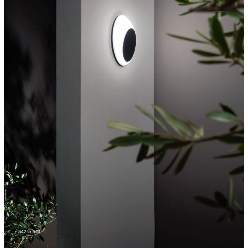 SHELL APPLIQUE DA ESTERNO IP65 LED 13W NERO ARGENTO DI ONDALUCE ONDALUCE CICIRIELLO - Cristalensi Shop Online