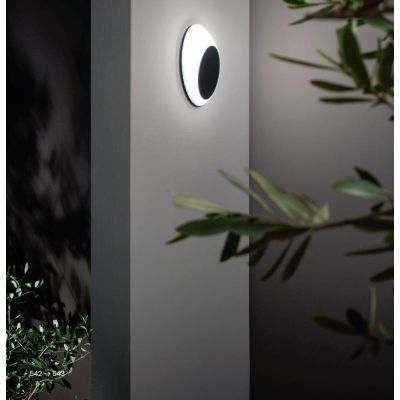 SHELL APPLIQUE DA ESTERNO IP65 LED 13W NERO ARGENTO DI ONDALUCE ONDALUCE CICIRIELLO - Cristalensi Shop Online
