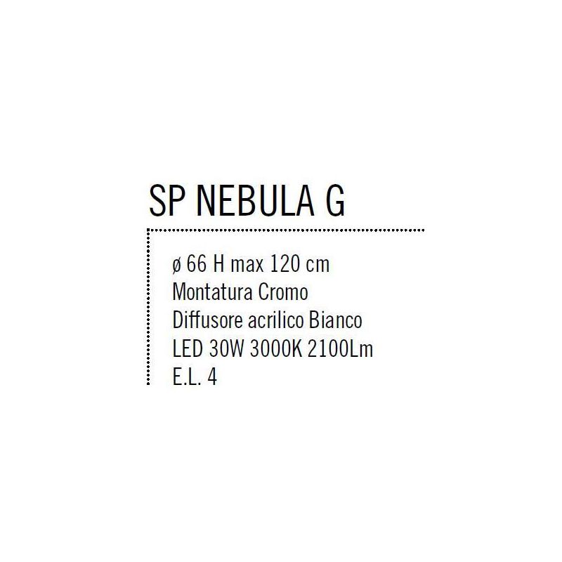 NEBULA GRANDE METALLO CROMATO LED 30W LUCE CALDA LAMPADARIO ULTRAMODERNO Illuminando - Cristalensi Shop Online