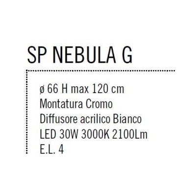 NEBULA GRANDE METALLO CROMATO LED 30W LUCE CALDA LAMPADARIO ULTRAMODERNO Illuminando - Cristalensi Shop Online