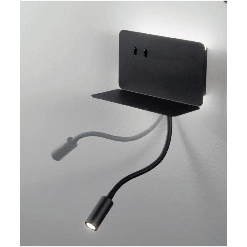 STAN APPLIQUE CON PORTA USB,PORTA OGGETTI E BRACCIO FLESSIBILE LED 7,5W LUCE 3000K MODERNA ONDALUCE CICIRIELLO - Cristalensi Sho