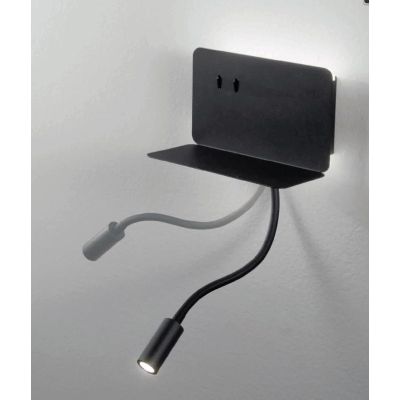 STAN APPLIQUE CON PORTA USB,PORTA OGGETTI E BRACCIO FLESSIBILE LED 7,5W LUCE 3000K MODERNA ONDALUCE CICIRIELLO - Cristalensi Sho