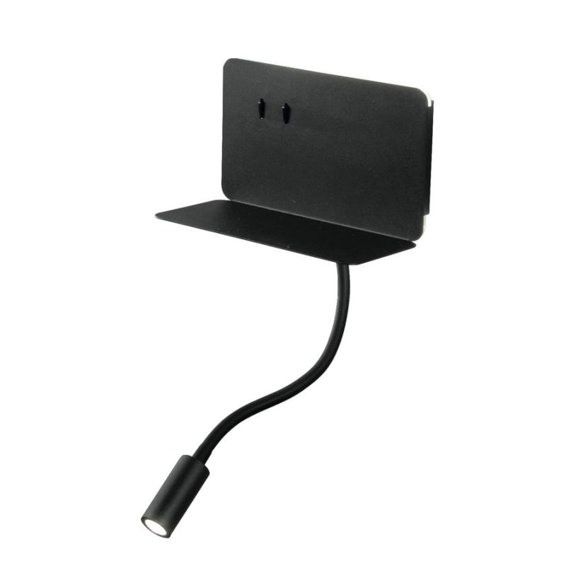 STAN APPLIQUE CON PORTA USB,PORTA OGGETTI E BRACCIO FLESSIBILE LED 7,5W LUCE 3000K MODERNA ONDALUCE CICIRIELLO - Cristalensi Sho