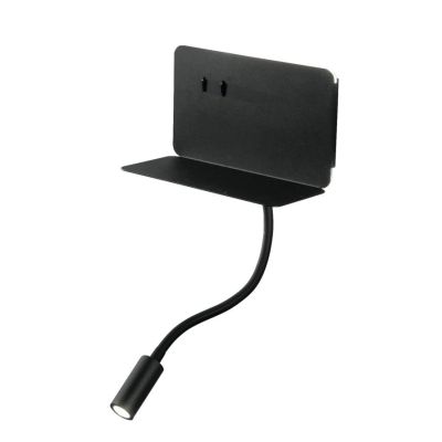 STAN APPLIQUE CON PORTA USB,PORTA OGGETTI E BRACCIO FLESSIBILE LED 7,5W LUCE 3000K MODERNA ONDALUCE CICIRIELLO - Cristalensi Sho