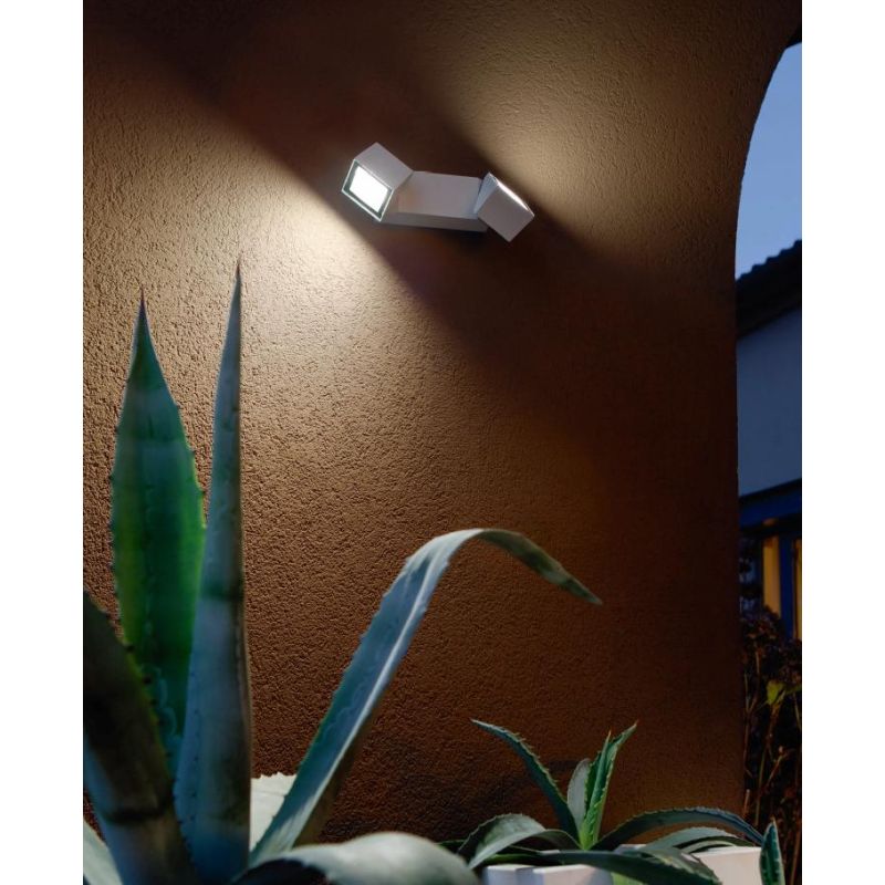 STEVE APPLIQUE DA ESTERNO IP54 ORIENTABILE LED 12W LUCE 4000K BIANCO,SILVER O MARRONE MODERNA ONDALUCE CICIRIELLO - Cristalensi