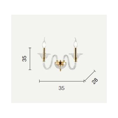 TEBE LAMPADA A PARETE CLASSICA CON 2 LUCI IN VETRO E CRISTALLO 6 COLORI DI ONDALUCE ONDALUCE CICIRIELLO - Cristalensi Shop Onlin