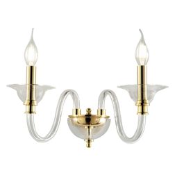 TEBE LAMPADA A PARETE CLASSICA CON 2 LUCI IN VETRO E CRISTALLO 6 COLORI DI ONDALUCE ONDALUCE CICIRIELLO - Cristalensi Shop Onlin