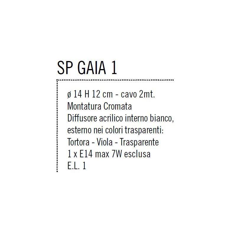 GAIA SP1 SOSPENSIONE SINGOLA IN 3 COLORI CON DIFFUSORE IN ACRILICO MODERNA Illuminando - Cristalensi Shop Online