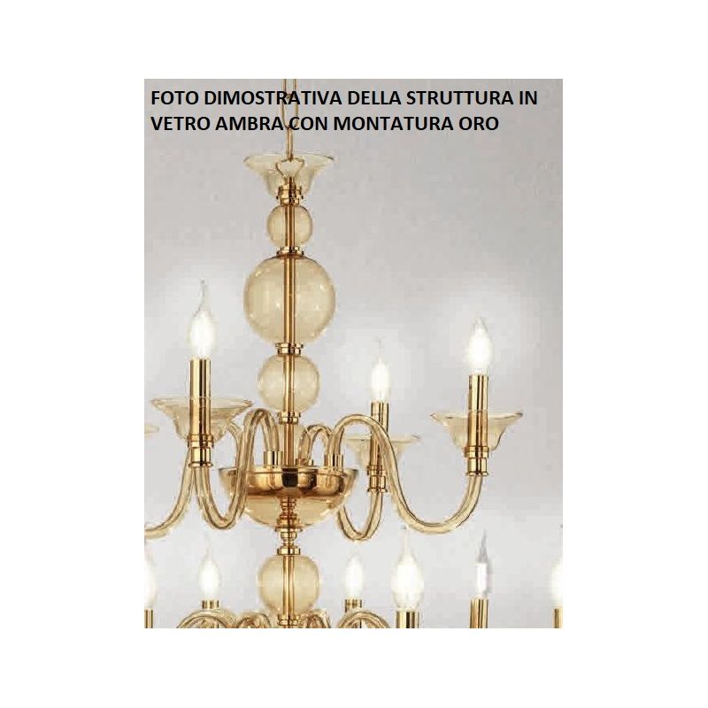 TEBE PIANTANA CLASSICA IN VETRO LAVORATO A MANO 6 COLORI DIAMETRO CM36 ONDALUCE CICIRIELLO - Cristalensi Shop Online