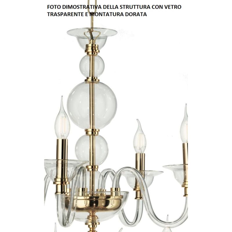 TEBE PIANTANA CLASSICA IN VETRO LAVORATO A MANO 6 COLORI DIAMETRO CM36 ONDALUCE CICIRIELLO - Cristalensi Shop Online