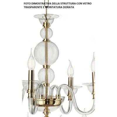 TEBE PIANTANA CLASSICA IN VETRO LAVORATO A MANO 6 COLORI DIAMETRO CM36 ONDALUCE CICIRIELLO - Cristalensi Shop Online