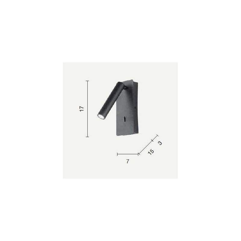 TELESCOPE APPLIQUE BIANCA O NERA CON LUCE LED DA 3W CON PORTA USB E LUCE ORIENTABILE MODERNA ONDALUCE CICIRIELLO - Cristalensi S