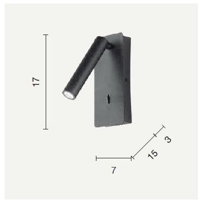 TELESCOPE APPLIQUE BIANCA O NERA CON LUCE LED DA 3W CON PORTA USB E LUCE ORIENTABILE MODERNA ONDALUCE CICIRIELLO - Cristalensi S
