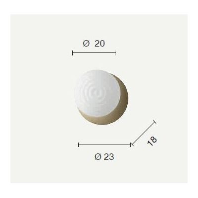 TONDO APPLIQUE D24 CM METALLO ORO O NERO CON DIFFUSORE A SFERA IN VETRO BIANCO O FUME MODERNA ONDALUCE CICIRIELLO - Cristalensi