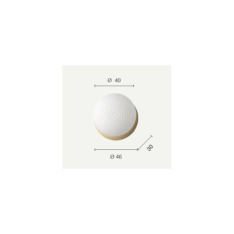 TONDO PLAFONIERA D46 CM METALLO ORO O NERO CON DIFFUSORE A SFERA IN VETRO BIANCO DESIGN MODERNO ONDALUCE CICIRIELLO - Cristalens