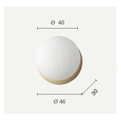 TONDO PLAFONIERA D46 CM METALLO ORO O NERO CON DIFFUSORE A SFERA IN VETRO BIANCO DESIGN MODERNO ONDALUCE CICIRIELLO - Cristalens