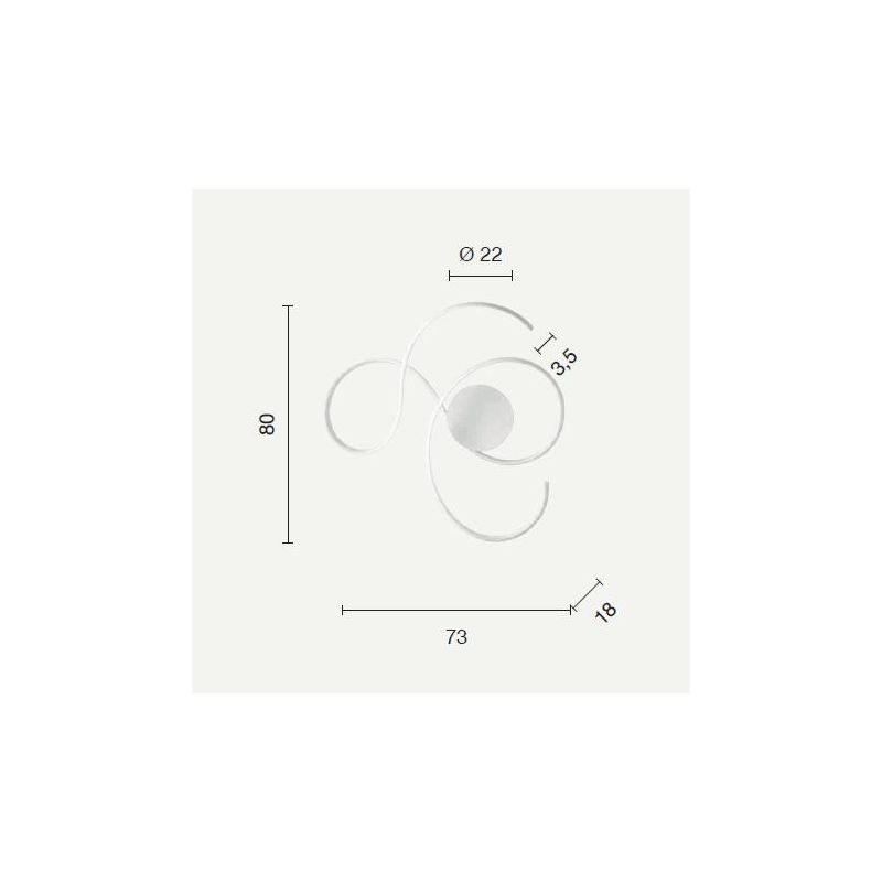 TWIST APPLIQUE PLAFONIERA GRANDE LED INTEGRATO 57W GRIGIA O BIANCA MODERNA ONDALUCE CICIRIELLO - Cristalensi Shop Online