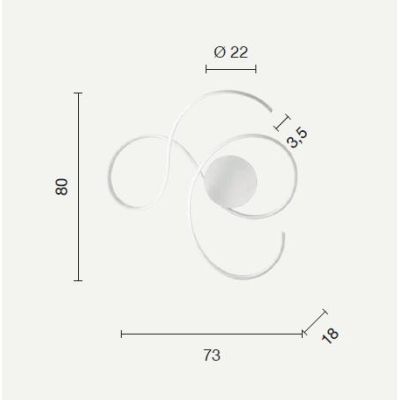 TWIST APPLIQUE PLAFONIERA GRANDE LED INTEGRATO 57W GRIGIA O BIANCA MODERNA ONDALUCE CICIRIELLO - Cristalensi Shop Online