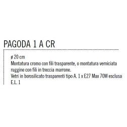 PAGODA 1 A SOSPENSIONE SINGOLA IN VETRO TRASPARENTE MONTATURA 2 COLORI Illuminando - Cristalensi Shop Online 2