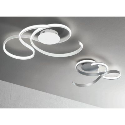 TWIST APPLIQUE PLAFONIERA PICCOLA GRIGIA O BIANCA LED INTEGRATO 41W MODERNA ONDALUCE CICIRIELLO - Cristalensi Shop Online
