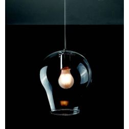 PAGODA 1 C SOSPENSIONE SINGOLA IN VETRO TRASPARENTE MONTATURA 2 COLORI Illuminando - Cristalensi Shop Online 2