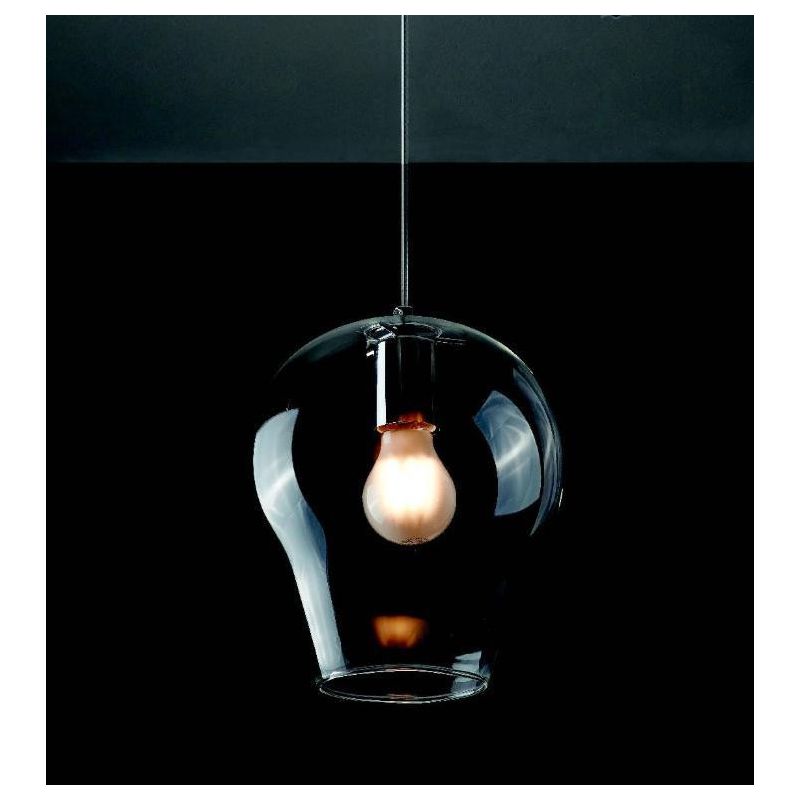 PAGODA 1 C SOSPENSIONE SINGOLA IN VETRO TRASPARENTE MONTATURA 2 COLORI Illuminando - Cristalensi Shop Online