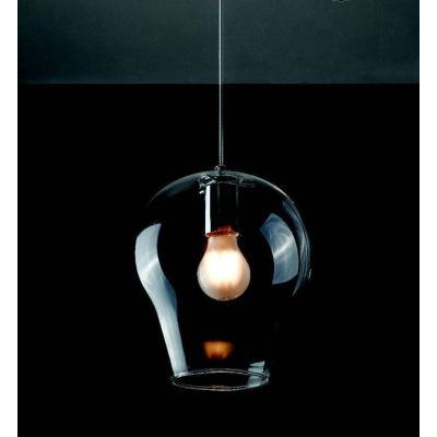 PAGODA 1 C SOSPENSIONE SINGOLA IN VETRO TRASPARENTE MONTATURA 2 COLORI Illuminando - Cristalensi Shop Online