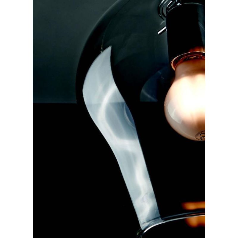 PAGODA 1 C SOSPENSIONE SINGOLA IN VETRO TRASPARENTE MONTATURA 2 COLORI Illuminando - Cristalensi Shop Online