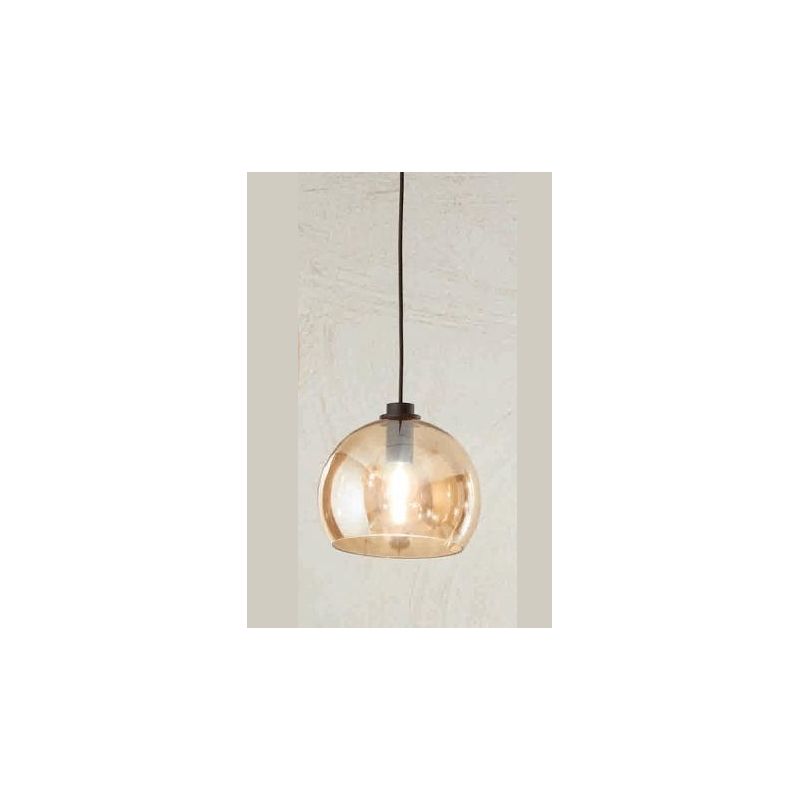 VERVE SOSPENSIONE SINGOLA IN VETRO SOFFIATO TRASPARENTE, FUME, AMBRA O VERDE D20 CM ATTACCO E14 MODERNA ONDALUCE CICIRIELLO - Cr