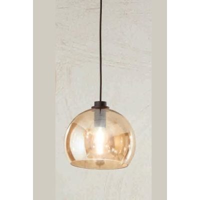 VERVE SOSPENSIONE SINGOLA IN VETRO SOFFIATO TRASPARENTE, FUME, AMBRA O VERDE D20 CM ATTACCO E14 MODERNA ONDALUCE CICIRIELLO - Cr