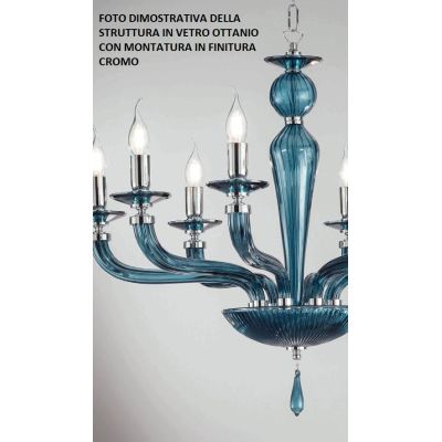 VILLA LAMPADA A PARETE CLASSICA CON 2 LUCI IN VETRO LAVORATO A MANO 6 COLORI ONDALUCE CICIRIELLO - Cristalensi Shop Online