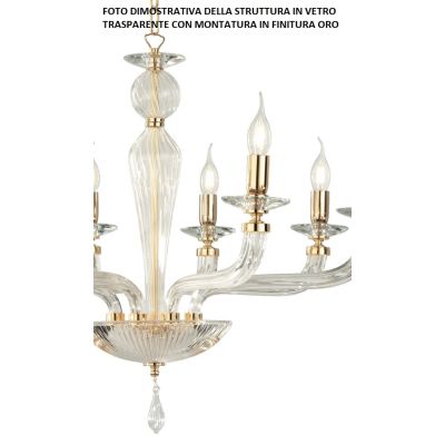 VILLA LAMPADA A PARETE CLASSICA CON 2 LUCI IN VETRO LAVORATO A MANO 6 COLORI ONDALUCE CICIRIELLO - Cristalensi Shop Online