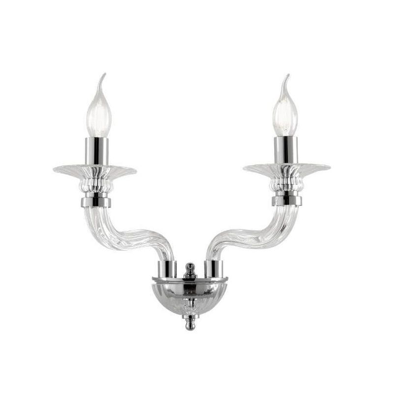 VILLA LAMPADA A PARETE CLASSICA CON 2 LUCI IN VETRO LAVORATO A MANO 6 COLORI ONDALUCE CICIRIELLO - Cristalensi Shop Online