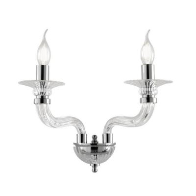 VILLA LAMPADA A PARETE CLASSICA CON 2 LUCI IN VETRO LAVORATO A MANO 6 COLORI ONDALUCE CICIRIELLO - Cristalensi Shop Online