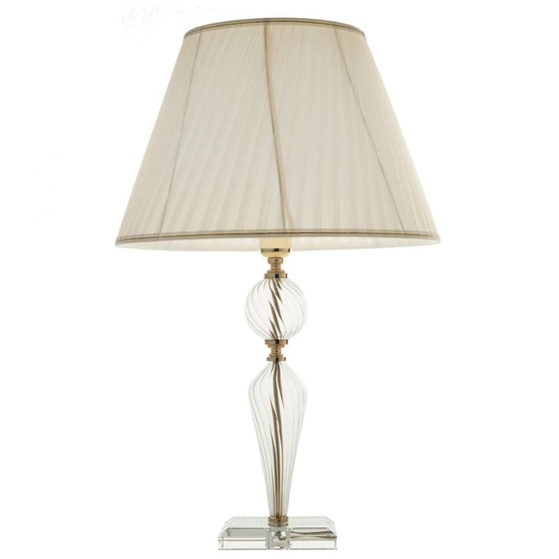 VILLA LAMPADA DA TAVOLO GRANDE IN VETRO LAVORATO A MANO CLASSICA D40 CM 6 COLORI ONDALUCE ONDALUCE CICIRIELLO - Cristalensi Shop
