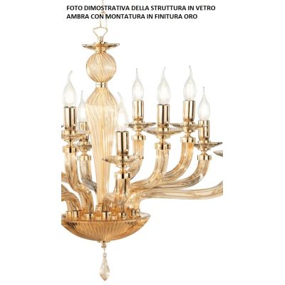 VILLA LAMPADA DA TAVOLO GRANDE IN VETRO LAVORATO A MANO CLASSICA D40 CM 6 COLORI ONDALUCE ONDALUCE CICIRIELLO - Cristalensi Shop