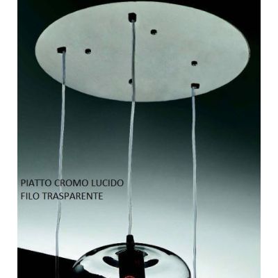 PAGODA 5 LUCI PIATTO CROMO LUCIDO O RUGGINE CON FILO TRECCIA VETRI TRASPARENTI Illuminando - Cristalensi Shop Online
